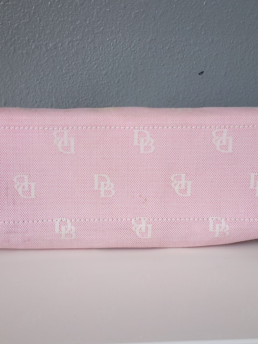 Dooney & Bourke Pink Canvas Logo Shoulder Bag with White Trim - Picture 7 of 13